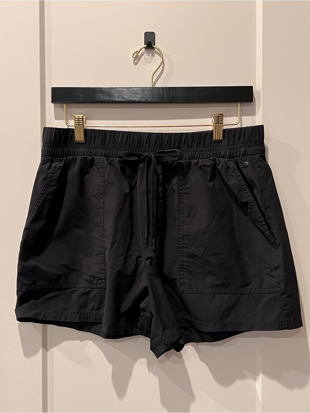 Alia Black Athletic Drawstring Shorts